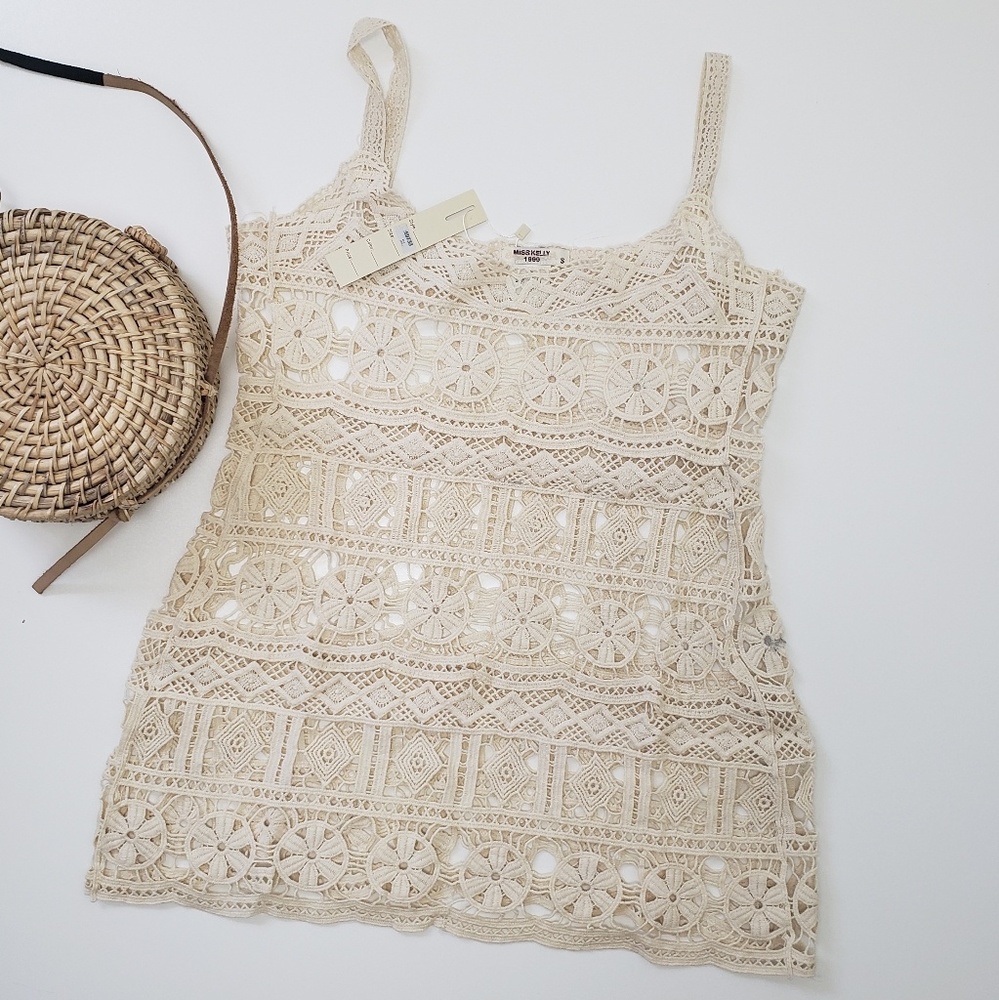 Boho Beige Crochet Tank - Picture 3 of 5